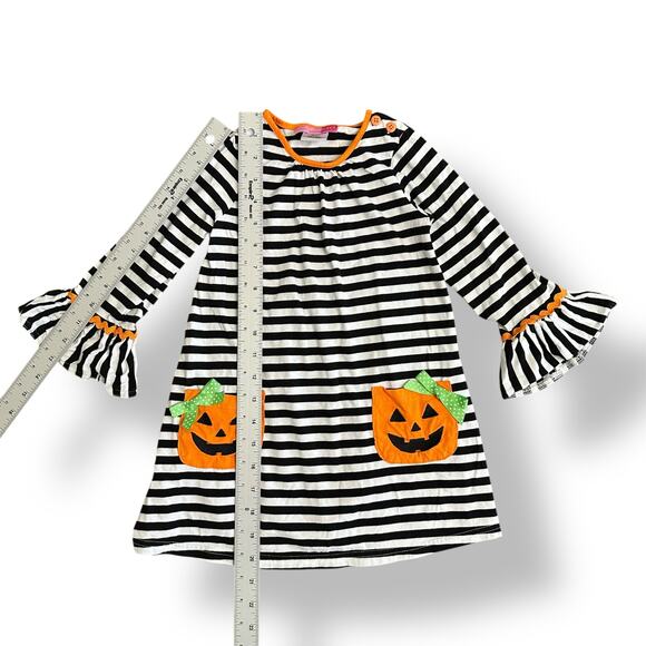 Goodlad Girls 4T Halloween Dress Pumpkin Pockets Black White Bell Sleeve Cotton‎ - Picture 4 of 9
